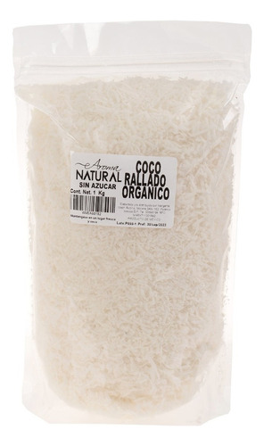 Coco rallado Aroma Natural Coco Rallado Organico Sin Azúcar 1 Kg 100% Natural Premium