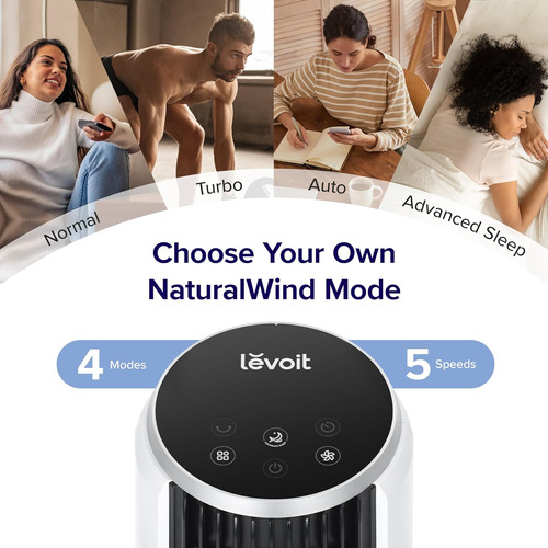 Ventilador De Torre Levoit, 28 - 48 Db, Oscilante, 5 Velocid