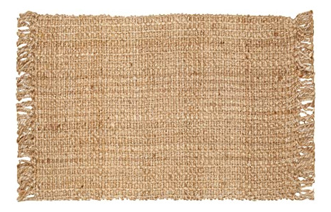 Alfombra De Yute Tejida A Mano 60 X 90 Cm Bohemia