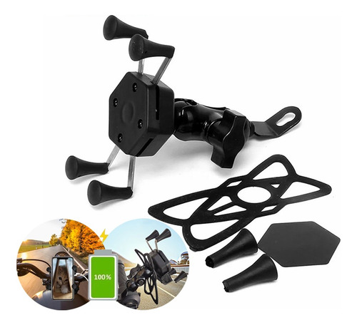 Base Soporte Porta Celular Para Moto/bicicleta Cargador Usb