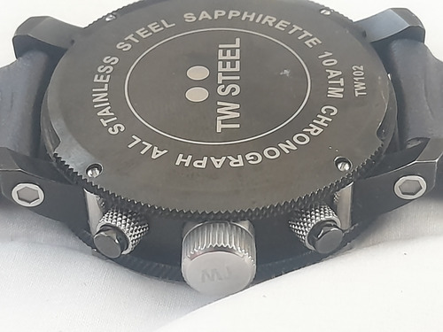 Reloj De Pulsera Tw Steel Crono Piel Todo Original Negro Negro Negro (Usado)
