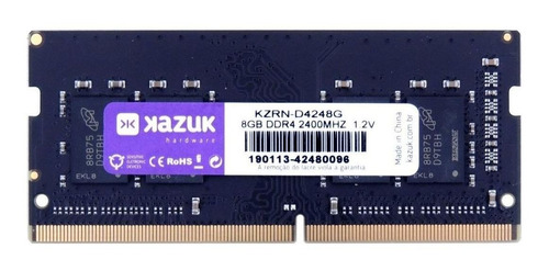Memória RAM 8GB 1x8GB Kazuk KZRN-D4248G