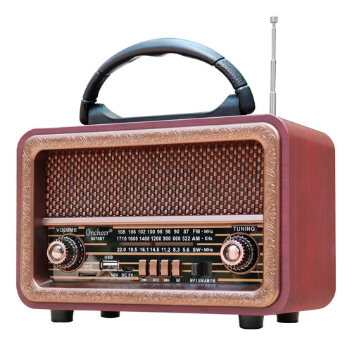 Oncheer Radio Portatil Am/fm/sw De 3 Bandas: Radios Vintage