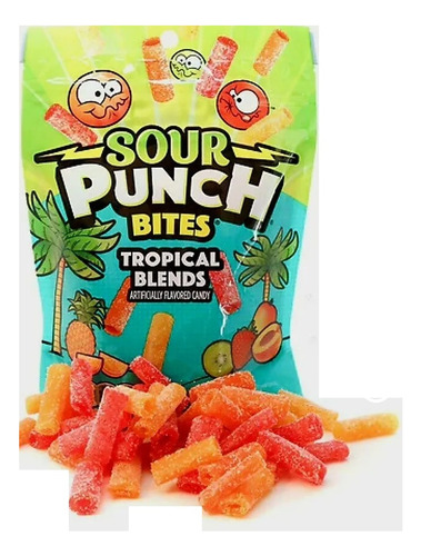 Gomitas Sour Punch Bites Tropical Blends 105 Gr
