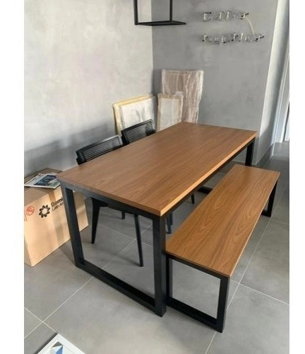 Pé Base De Mesa Preto Fosco 2 Peças Estilo Industrial Metalo