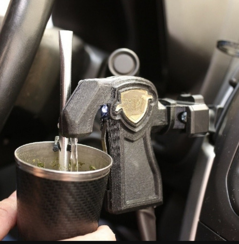 Garrafa Tereré Jet Série Golden Black 9,5l+suporte Carro