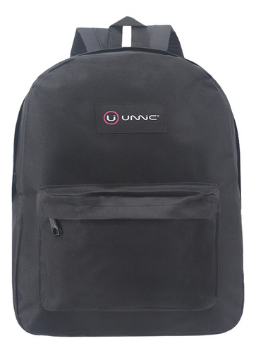 Mochila Unnic 10.1200BM Urbana Reforzada Grande Escolar Color Negro Diseño de la tela Liso 