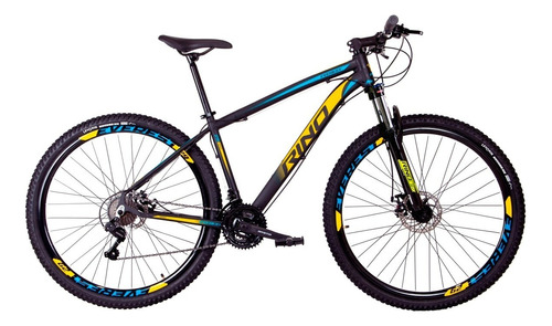 Bicicleta Aro 29 Rino Everest Color 24v Shimano C/ Trava Cor Amarelo/azul Tamanho Do Quadro 17