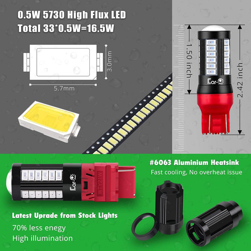 Bombillas Led T20 Wedge 7440 7443, 2800 Lúmenes, Intermitent