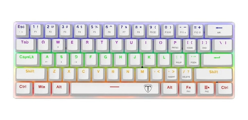 Teclado Mecánico Gamer T-dagger Arena Rainbow White 