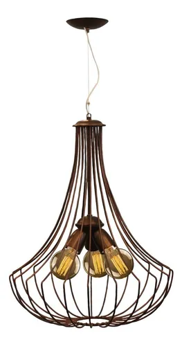 comprar Lamparas Colgantes estilo industrial moderno en Hierro Alambre tipo Jaula. Fabrica Venzar.