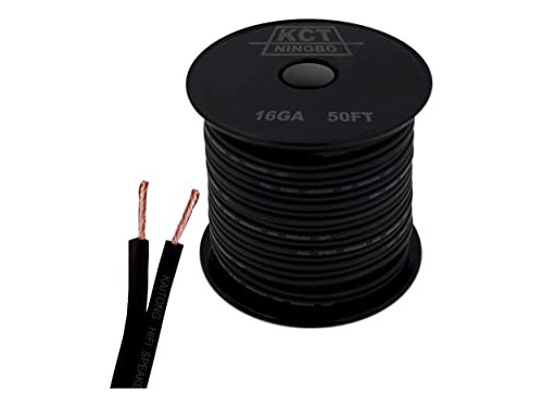 16 awg Alambre De Bocina Cable Calibre Negro, Negro