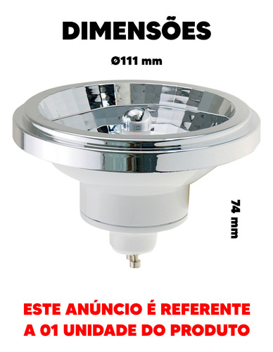 Kit 13 Lampada Ar111 12w Branco Neutro 4000k Gu10 Foco 24°