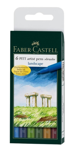 Rotuladores Pitt Artist Landscape Faber Castell Set 6 Pzas