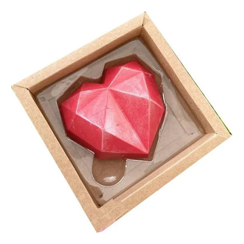 Caixa Coração Lapidado 200gr - 1cav. Kraft - 5 Un. - Crystal