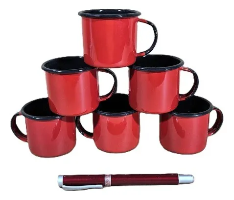 comprar Jogo 6 Canecas Metal Esmaltadas Legítimas 8,5x6,5x5,5cm Orig