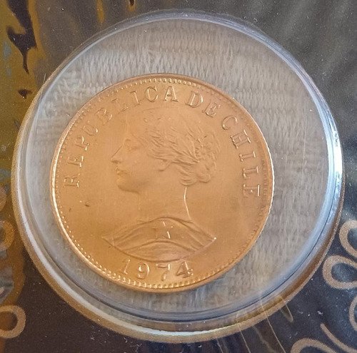 Moneda De Oro: 50 Pesos Chile 1974 Xf Col