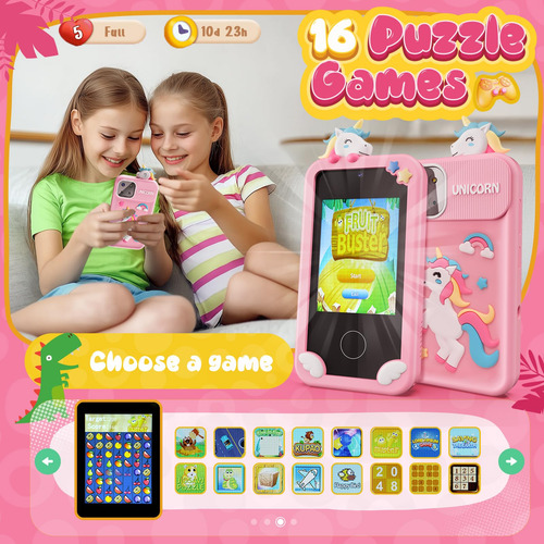 Toy Phone Luyiilo Kids Smart Unicorn Con Cámara De 10 Mp Par