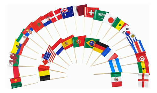Bandera De Palillo Dientes De La Copa Del Mundo 100 Piezas