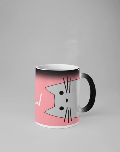 Taza Mágica Gato Miau 320 Ml Para Cafe Gato Miau