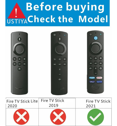 USTIYA Funda Smart TV Control Remoto Case Para Amazon Fire Tv Stick 2021 Alex Silicona Protector Carcasa Color Negro Silicio Cover