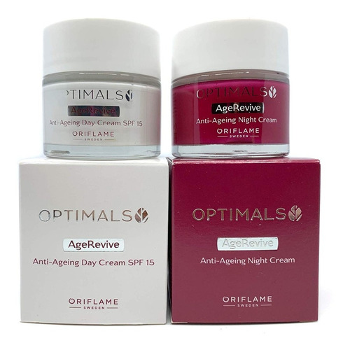 Set Crema Facial Día Y Noche Optimals Age Revive Antiedad 