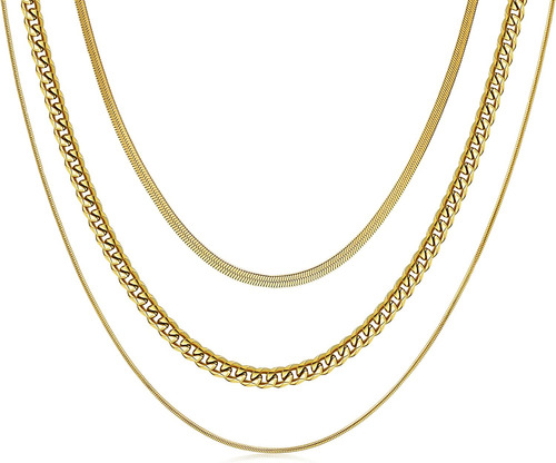 Lindos Collares De Oro En Capas Para Mujer, Gargantilla Chap