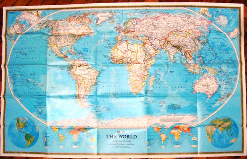 Mapa Nat Geo Planisferio 1988 Mundo World Univer Con Revista
