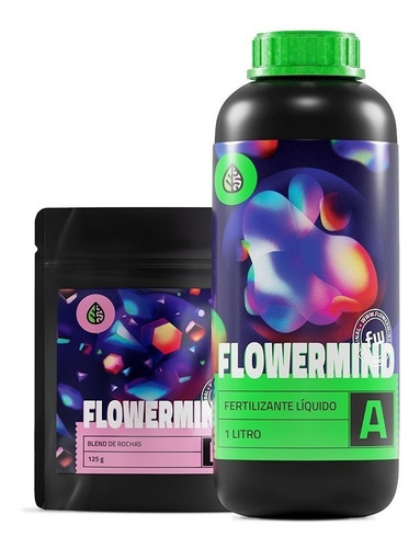 Kit Nutrição Fertilizante Flowermind M - 1 Litro 125 Gramas