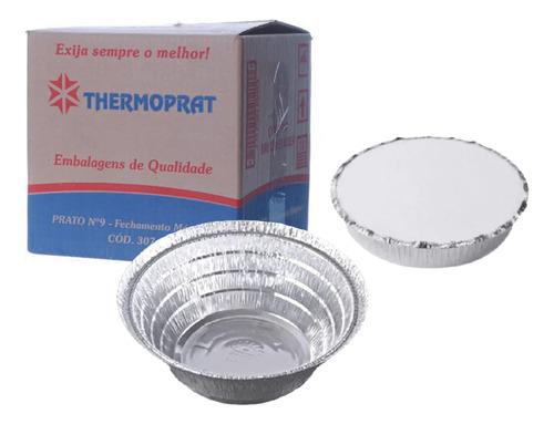 Marmitex Alumínio N9 Fechamento Manual C/100 1200ml Thermopr