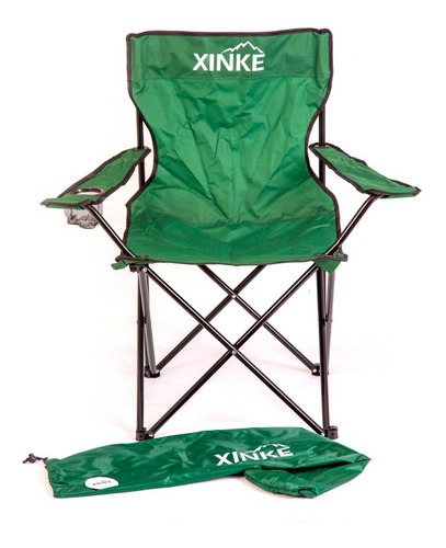 Silla Sillon Plegable Camping Playa Porta Vaso Modelo3 Color Verde Oscuro