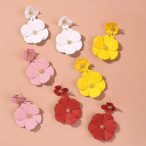 Pendientes Tipo Candelabro, Pendientes Con Flores, Ramas