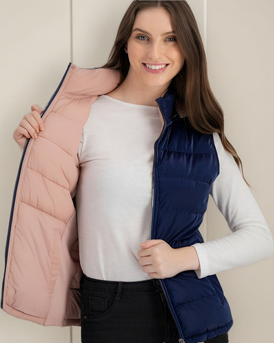 Chaleco Para Mujer Con Resorte Reversible Invierno Sakers
