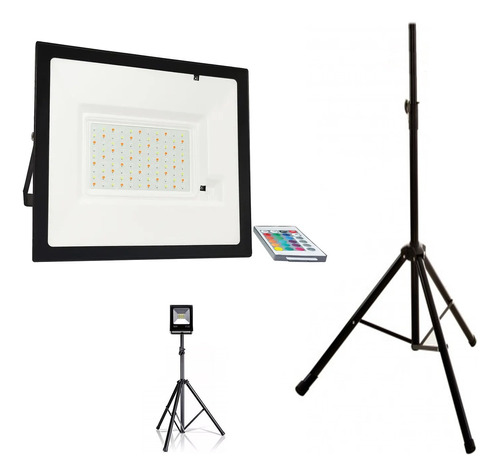 Reflector Led Rgb  100w  Control Remoto + Trípode Stand 2m