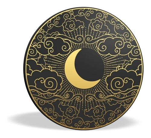 Cuadro Circular Decorativo Moderno Golden Moon | 50cm Mdf