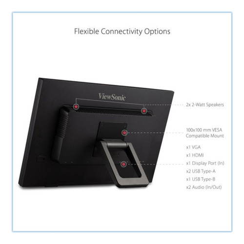 Monitor Tactil Touch 24 Viewsonic 10puntos Dp/hdm/usb Pc/mac