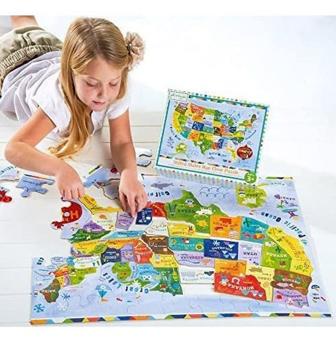 C.r. Gibson United States Map Floor Puzzle Juego Para Niños,