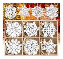 Comprar Houíssm 30pcs Certas De Nieve De Madera Adornos, Adornos De 