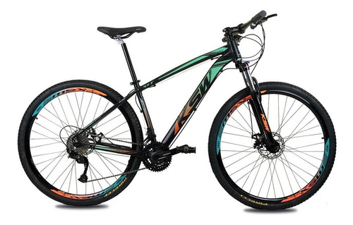 Bicicleta Aro 29 Ksw Alivio 7.0 27v Hidraulico Pdv Integrado Cor Laranja/verde Tamanho Do Quadro 17