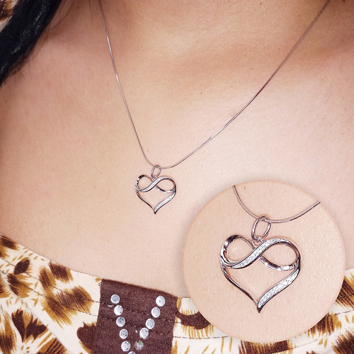 Dije Para Mujer + Cadena Amor En Plata 925 Sellada