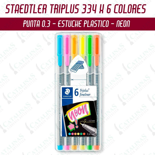 Staedtler Triplus Fineliner 334 Neon X 6 Colores Microcentro