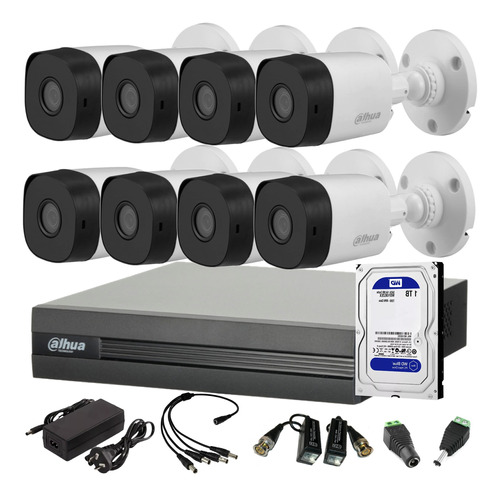 Kit Seguridad Dvr 8 Ch + 8 Cámaras Full Hd Exterior + Disco 