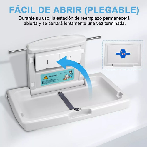 Cambiador De Pañales Horizontal Bebe Plegable Pared Comercia