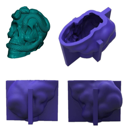 Moldes De Silicona Con Diseño De Calavera De Serpiente En 3d