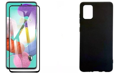 Funda Tpu Con Felpa + Templado Compatible Con Samsung A71