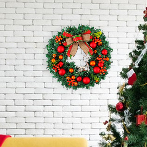 Corona De Navidad Artificial Con Adorno De Bola Estilo F
