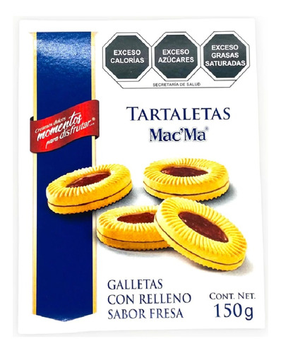 Galleta Macma Tartaletas Con Relleno Sabor Fresa 150 Grs