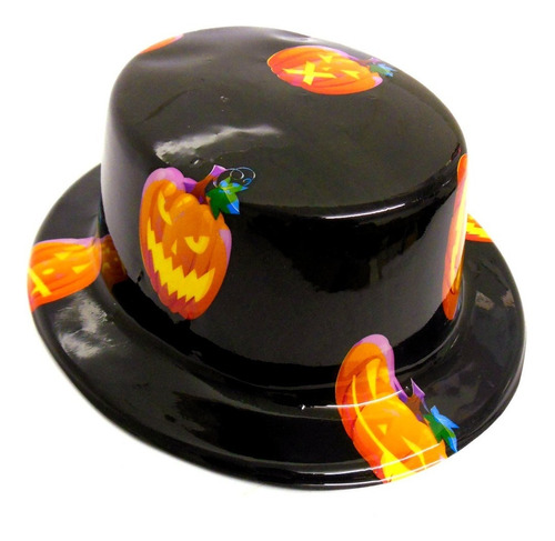 Chapéu Plástico Cartola Baixa Com Tema Halloween