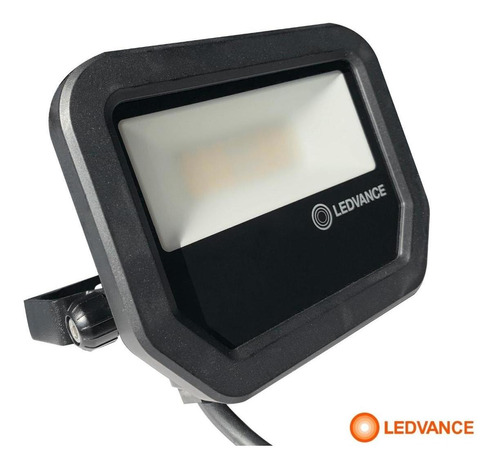 Refletor Led Osram 20w 3000k Luz Amarela Carcaça Preta