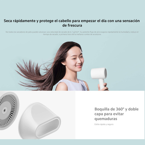 Xiaomi Mi Ionic Hair Dryer H300, Secador De Cabello Compacto